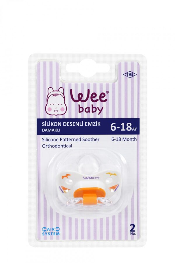 Wee Baby Silikon Desenli Damaklı Emzik No:2(Askılı),3271,3271