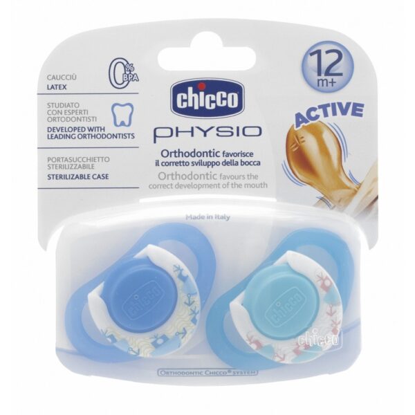 Chicco 2 li Physio Kauçuk Emzik 12 ay+ Erkek,3747