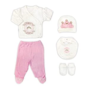 Sema Baby Prenses Lüks 5 Parça Hastane Çıkışı Zıbın Seti,8136