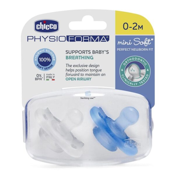 Chicco PhysioForma Mini Soft 2'li Emzik 0-2 Ay Erkek,8697