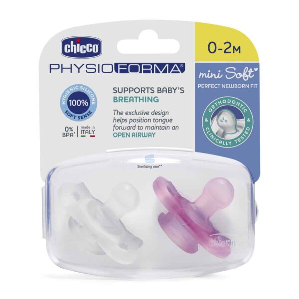 Chicco PhysioForma Mini Soft 2'li Emzik 0-2 Ay Kız,8740