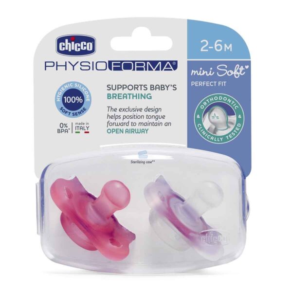 Chicco PhysioForma Mini Soft 2'li Emzik 2-6 Ay Kız,8741