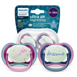 Philips Avent Ultra Air Night Karanlıkta Parlar Gece Emziği 6-18 ay Kız,8794
