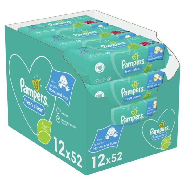 Prima Pampers Baby Yenidoğan Fresh Clean Islak Havlu 52x12 Adet (624 Yaprak),8930