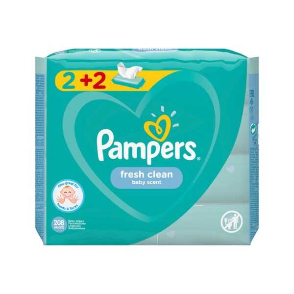 Prima Pampers Baby Yenidoğan Fresh Clean Islak Havlu 52x4 Adet (208 Yaprak),8931