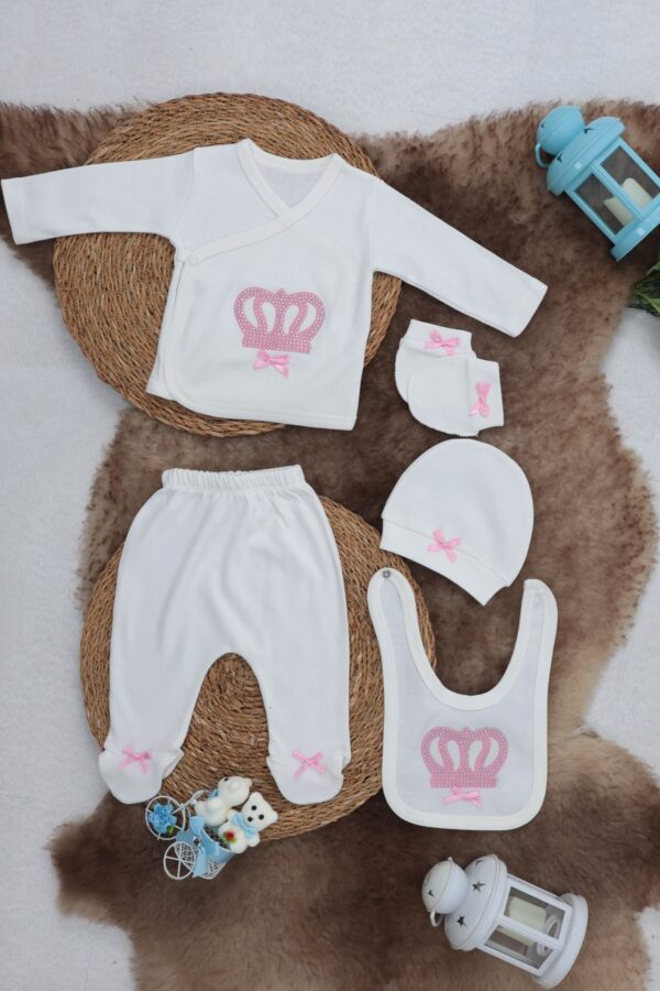 Sema Baby 5 Parça Hastane Çıkışı Zıbın Seti 0-3 Ay - Princess,8964