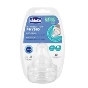 Chicco Wellbeing Silikon 2'li Biberon Emziği 6 ay+,9075