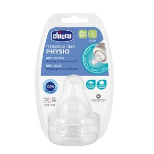 Chicco Wellbeing Silikon 2'li Biberon Emziği 0 ay+,9076